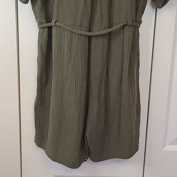 Madewell Lightspun Belted Safari Romper Olive Army Green Size M - Picture 9 of 14
